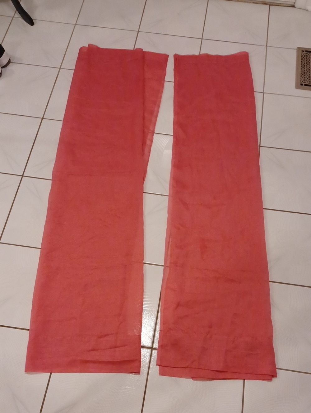 4/$40 Sheer Pink Curtains - Set Of 2 Pieces